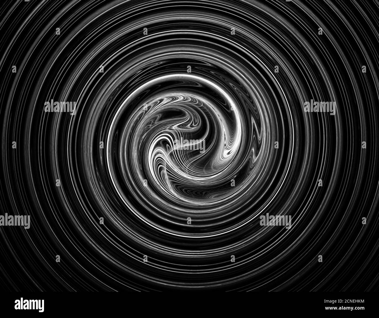 fractale concentrique monochrome Banque D'Images