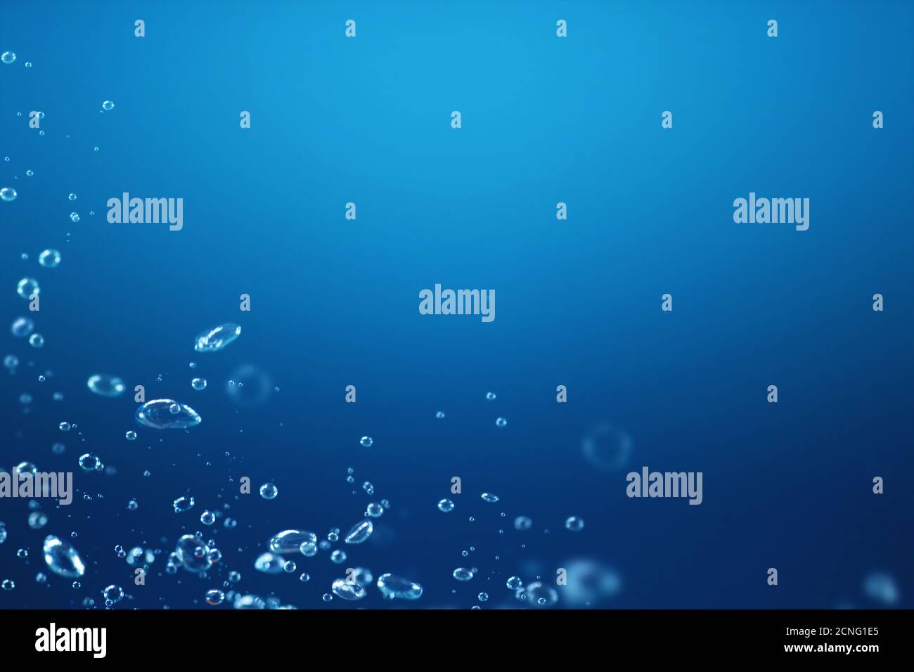 bulles d'air sous l'eau Banque D'Images