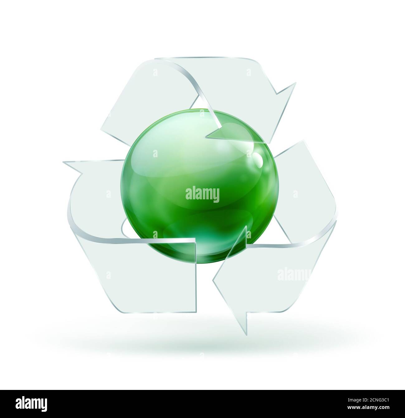 symbole de recyclage du verre Banque D'Images
