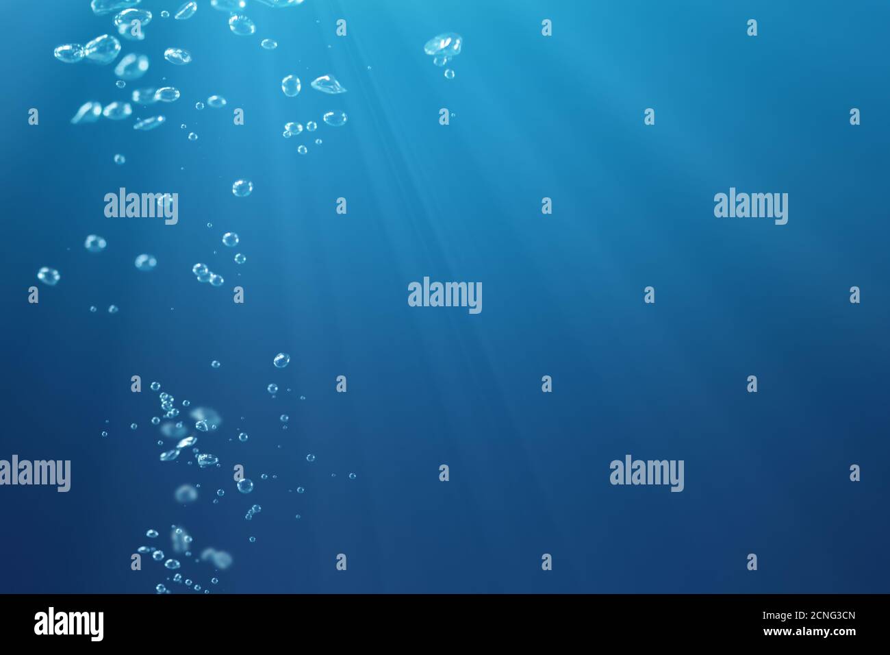 bulles d'air sous l'eau Banque D'Images