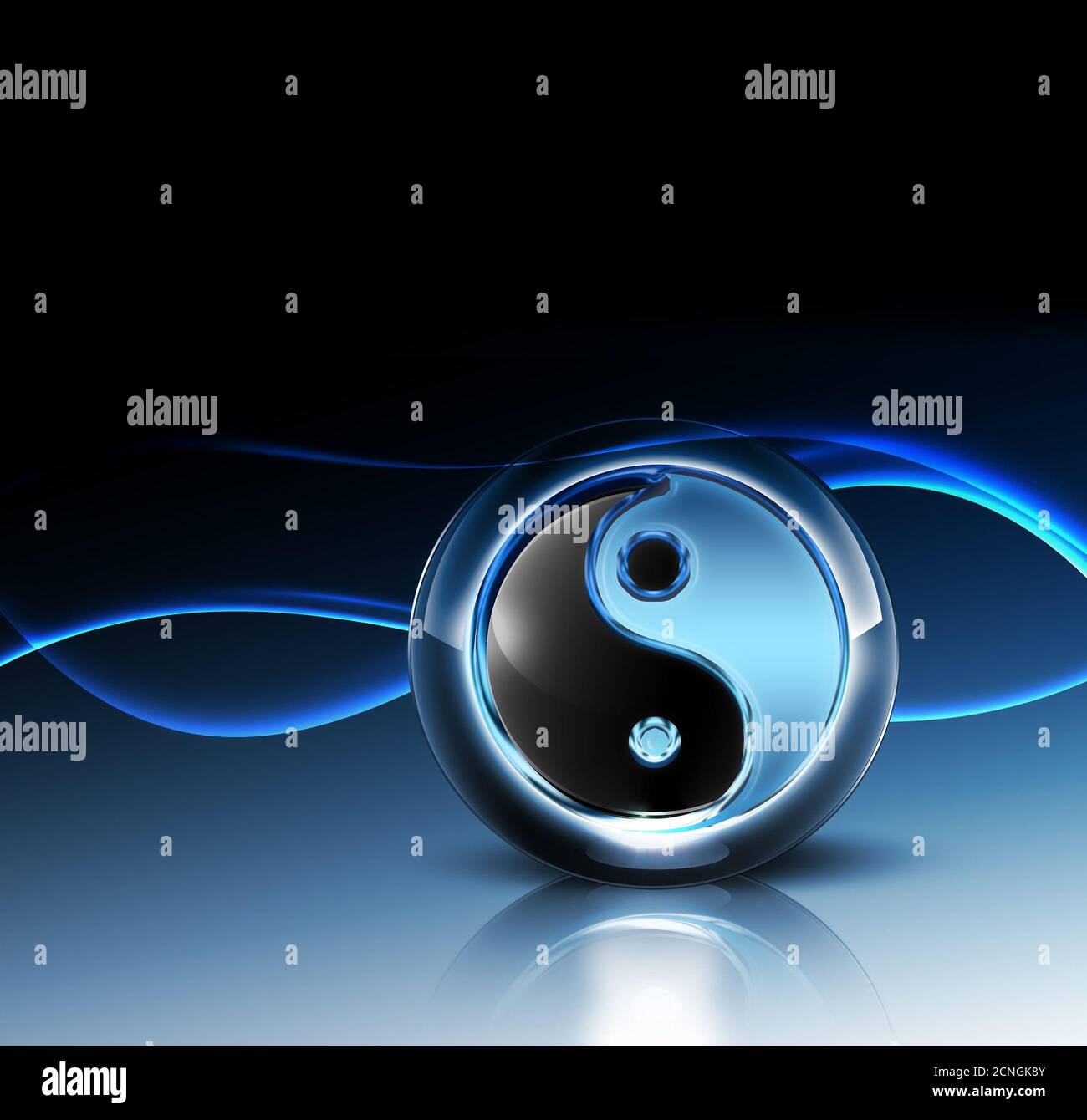 symbole yin yang 3d Banque D'Images