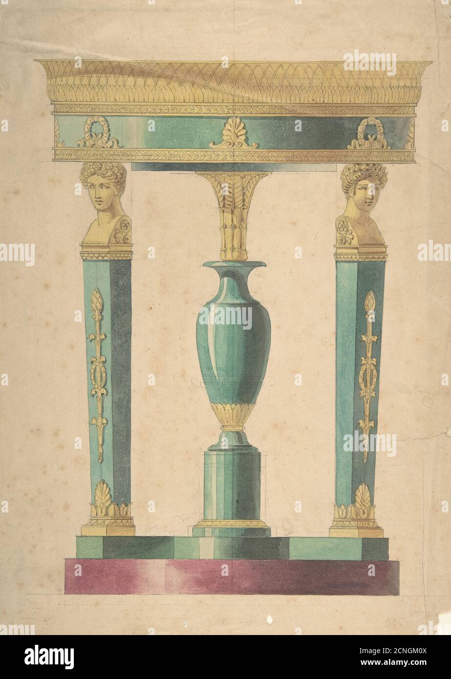 Conception d'une table, début du XIXe siècle. Banque D'Images