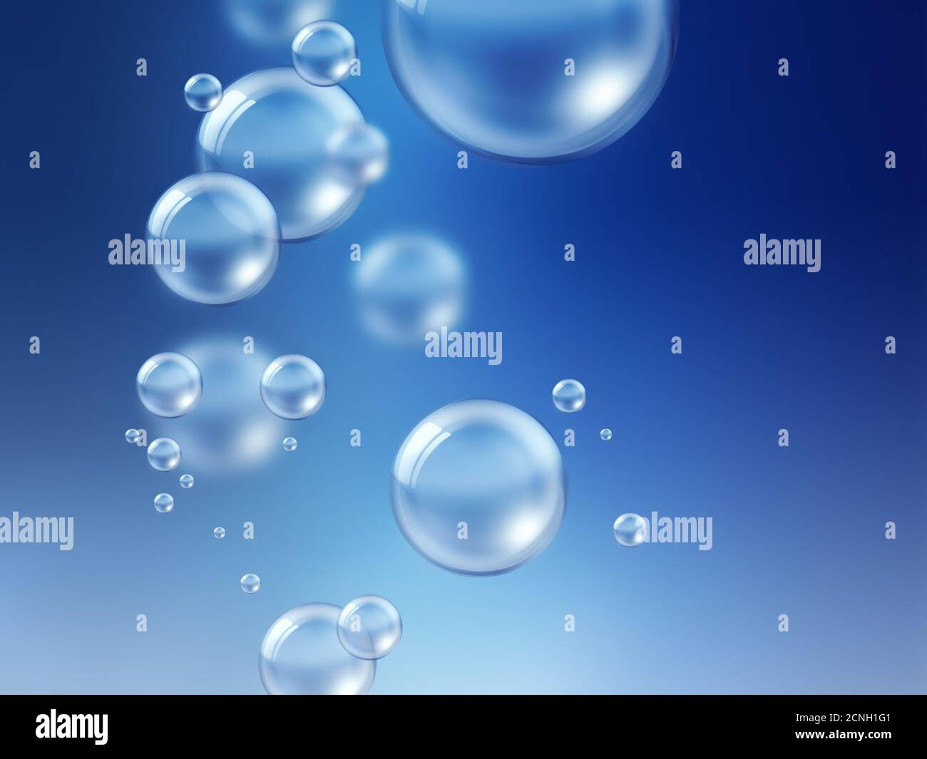 bulles d'air sous l'eau Banque D'Images