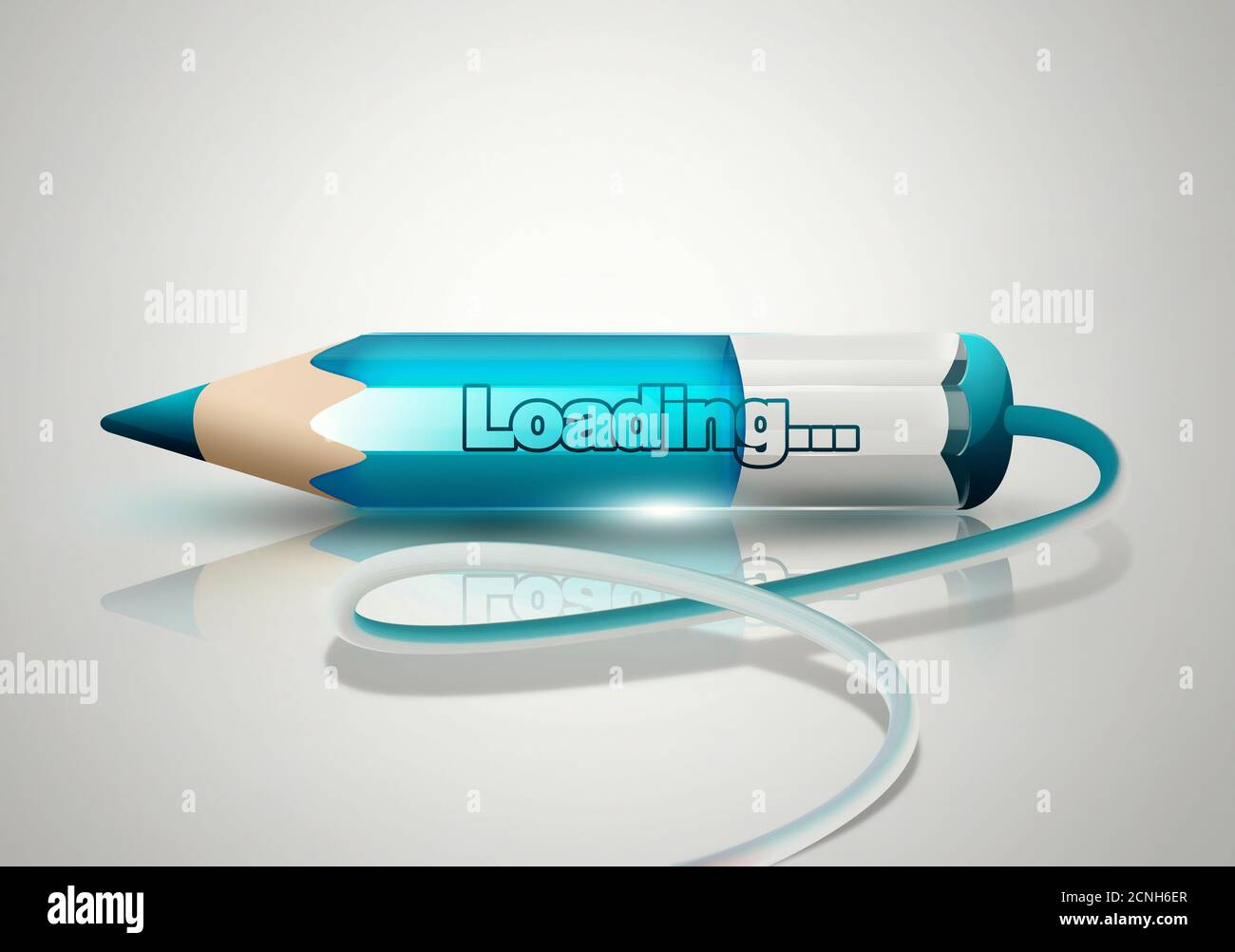 crayon électronique avec processus de chargement Banque D'Images