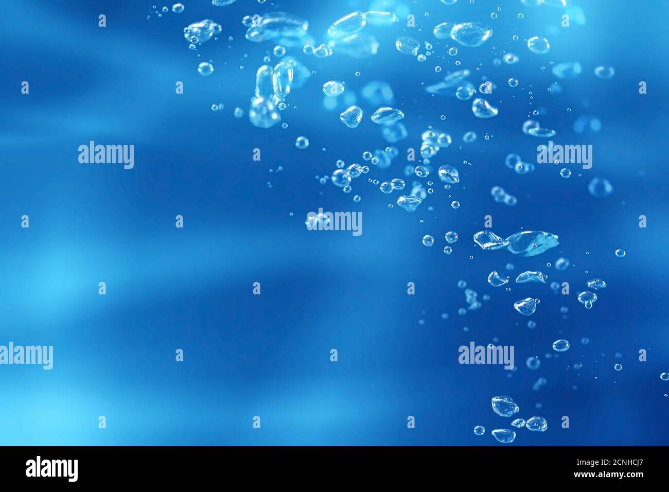 bulles d'air sous l'eau Banque D'Images