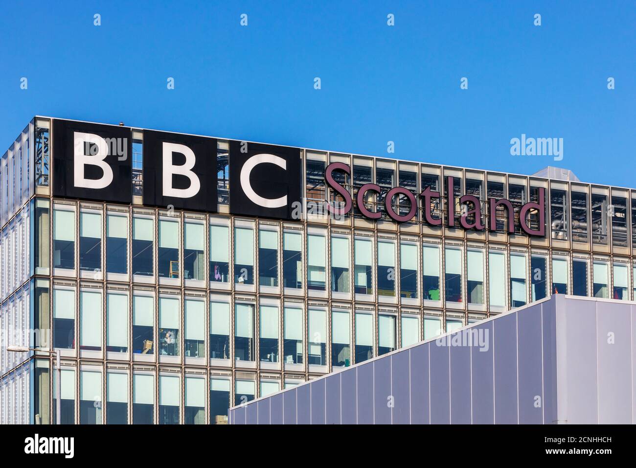 BBC Scotland, siège social, Pacific Quay, Glasgow, Écosse, Royaume-Uni Banque D'Images