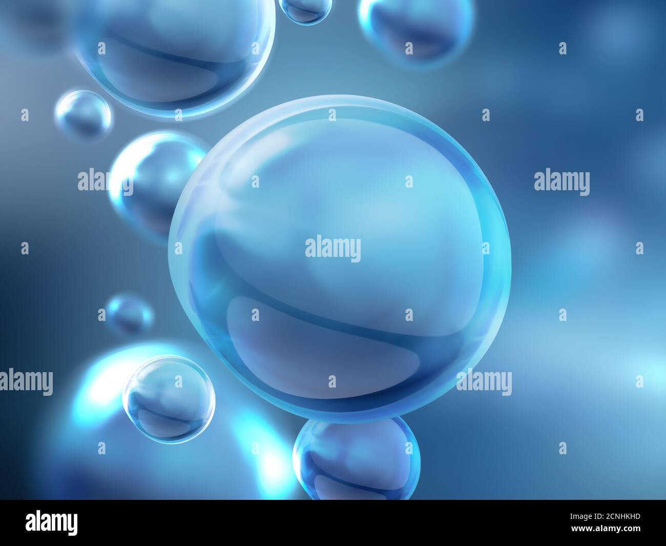 bulles d'air sous l'eau Banque D'Images