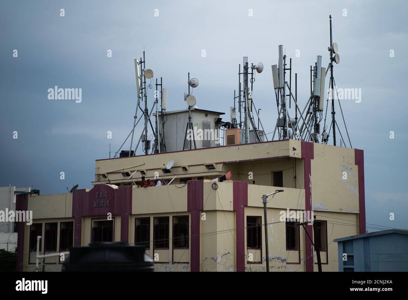 Antennes de signal de cellule de toit Banque D'Images