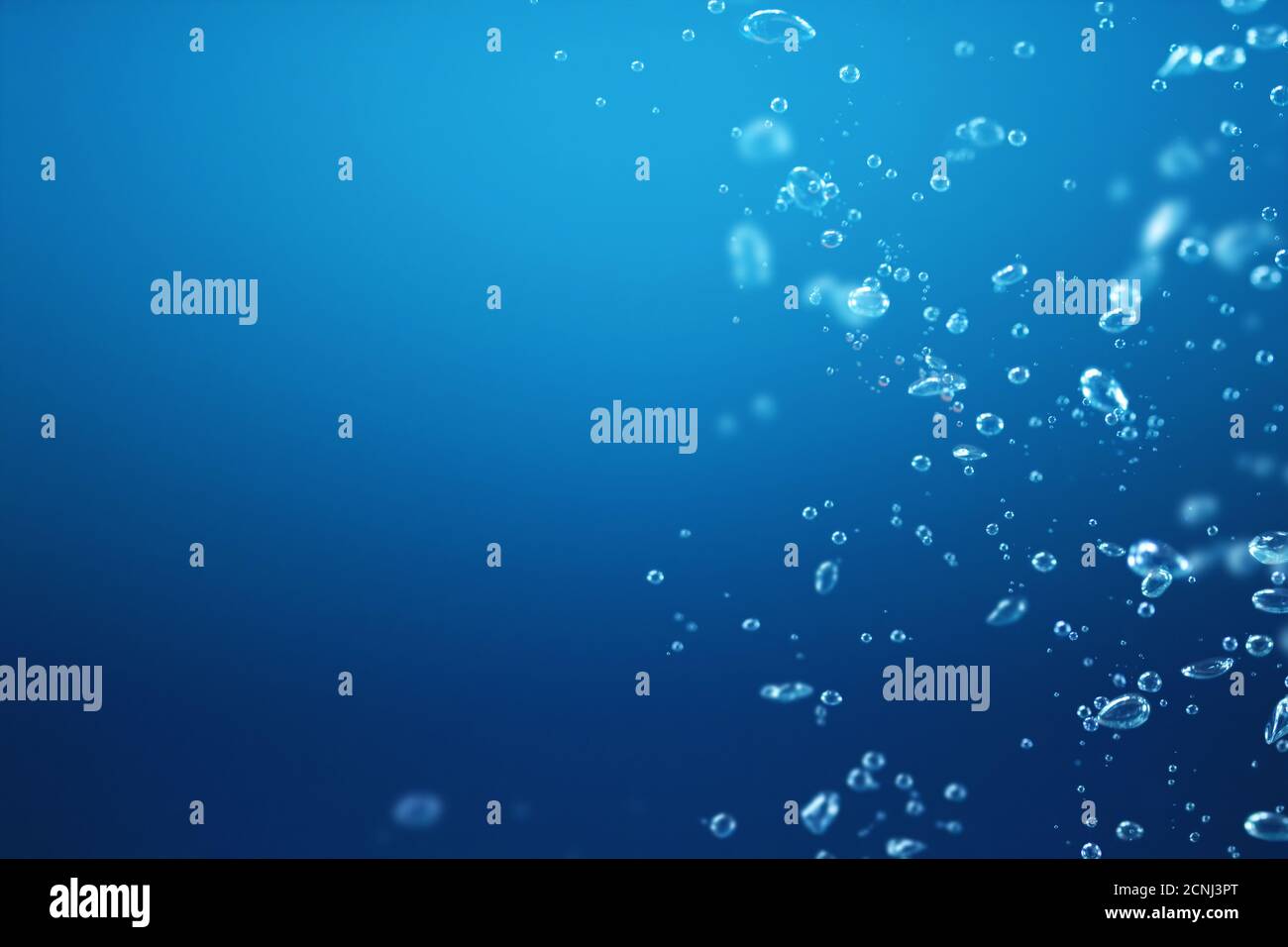 bulles d'air sous l'eau Banque D'Images