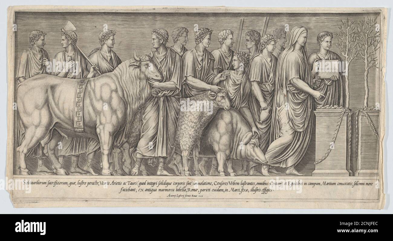 Sacrifice païen, après un Bas-relief antique, 1553. Banque D'Images