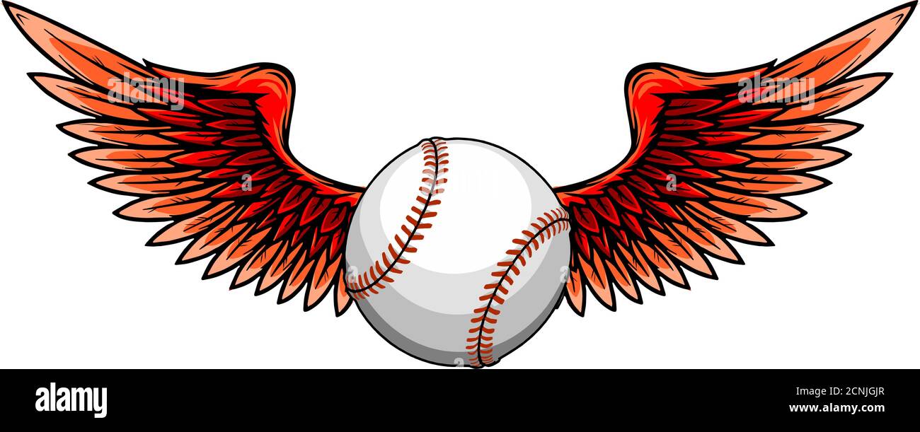 Illustration vectorielle de la balle de baseball avec ailes Illustration de Vecteur