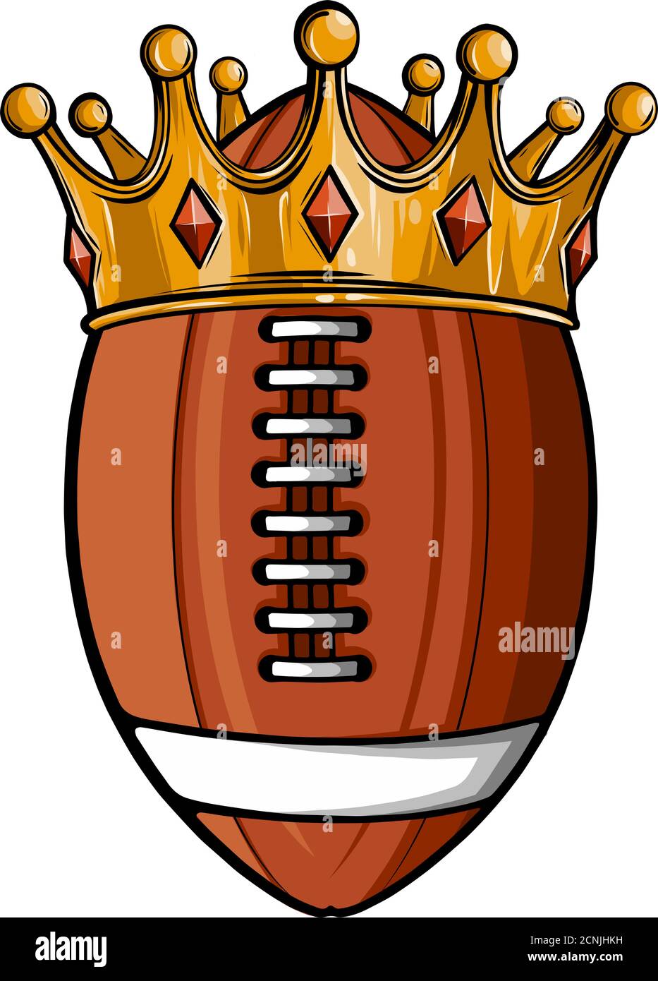 Illustration d'une balle de football américaine portant une couronne dorée. Vector Illustration de Vecteur