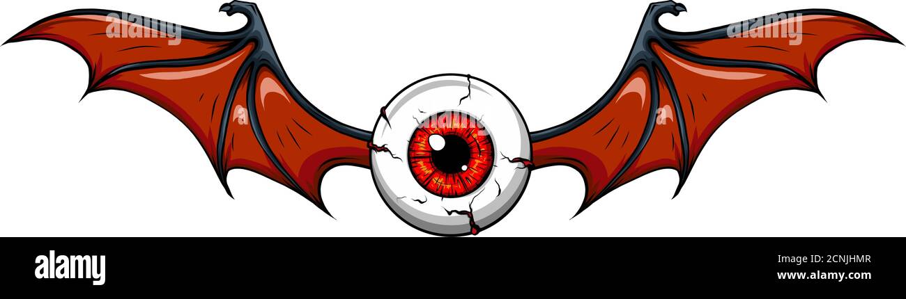 Illustration vectorielle du motif Tattoo Flying Eyball Illustration de Vecteur