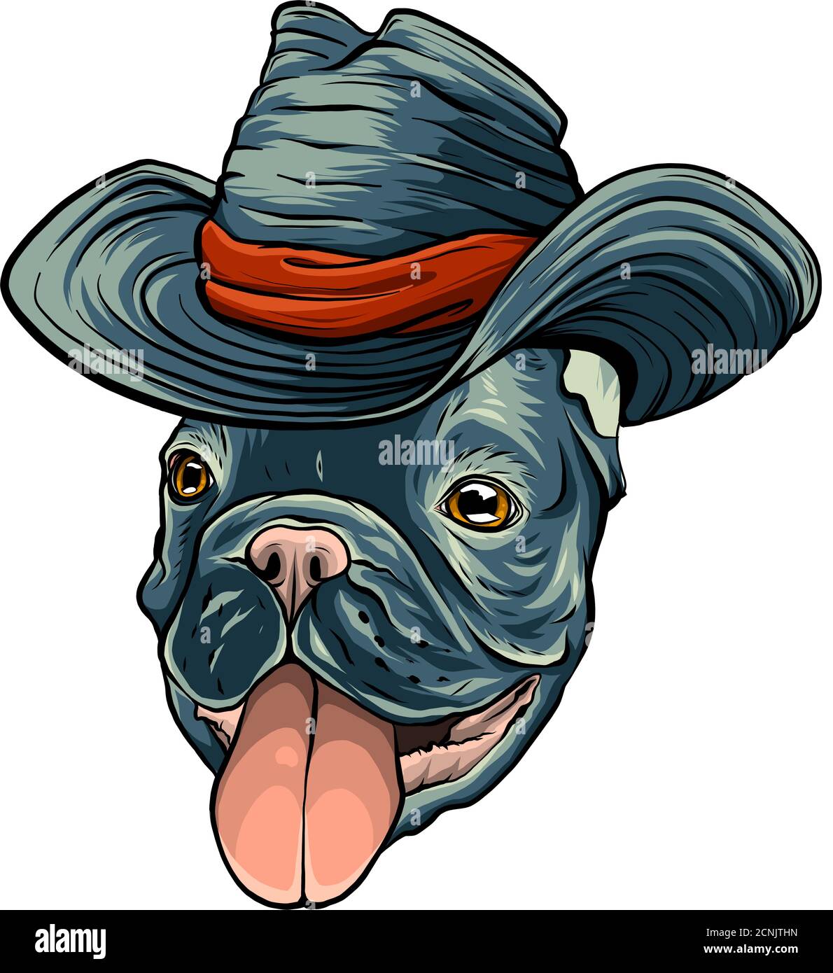 un chien dans un chapeau de cow-boy. illustration vectorielle Illustration de Vecteur