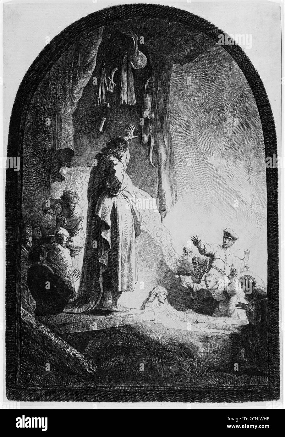L'élévation de Lazarus: La plus grande plaque, ca. 1632. Banque D'Images