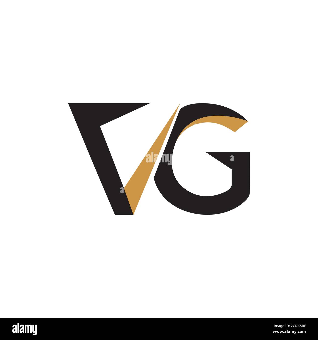 Modèle de dessin vectoriel de logo vg ou gv de la lettre initiale Illustration de Vecteur