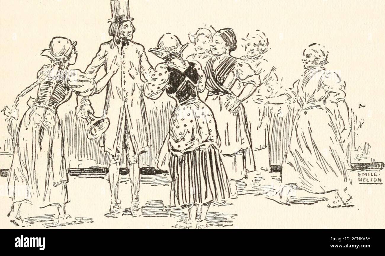 . Ce qui s'est passé à Olenberg . sted. Sohe s'est assis sur un banc, pour se rafraîchir un peu avant. Pourtant, il ne semblait guère nécessaire pour lui togo plus loin, car tout le monde semblait avoir à coeur la réunion à cette époque, et il a vraiment semblé que plus de la moitié des gens du village hadcome de retour à la place avec lui. Hulda était sorti de derrière le châtaignier, se sentant décidément contrarié et déçu, et wentover à l'endroit où les jeunes gens étaient rassemblés, en passant par Pretzel. Ils parlaient tous en même temps. Certains d'entre eux menaient Pretzel pour leur dire la nouvelle, d'autres devinrent Banque D'Images