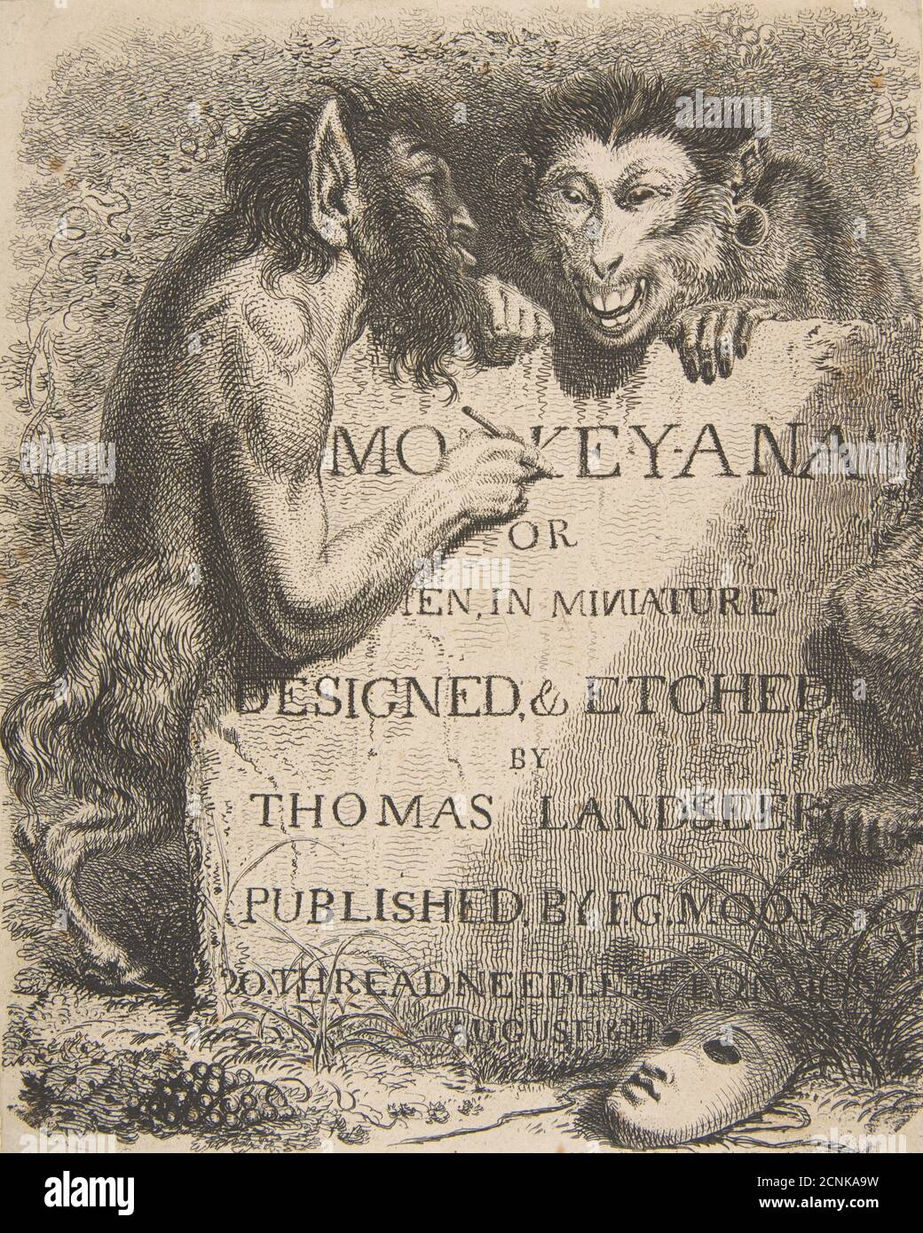 Page de titre : Monkey-Ana ou Men, en miniature, 1er décembre 1827. Banque D'Images