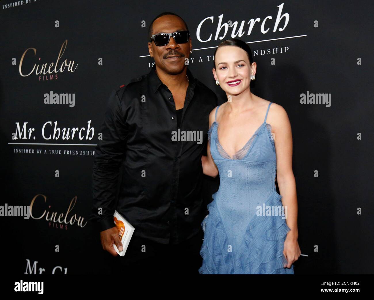 Cast members Eddie Murphy and Britt Robertson pose at the premiere of "Mr.  Church" in Los Angeles, California U.S., September 6, 2016. REUTERS/Mario  Anzuoni Photo Stock - Alamy