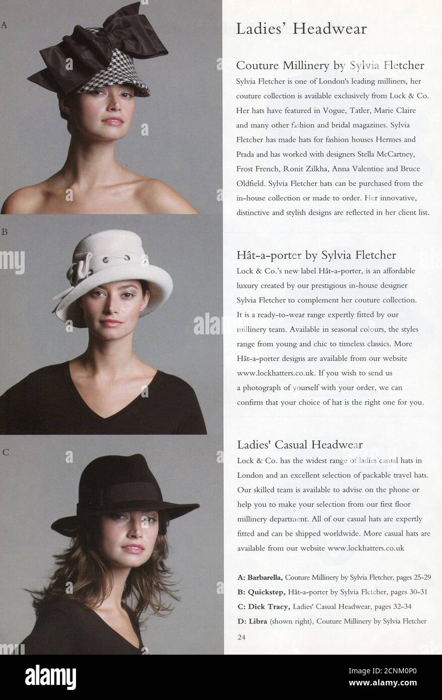 The Inside of UK catalogue « James Lock & Co », octobre 2007. Banque D'Images