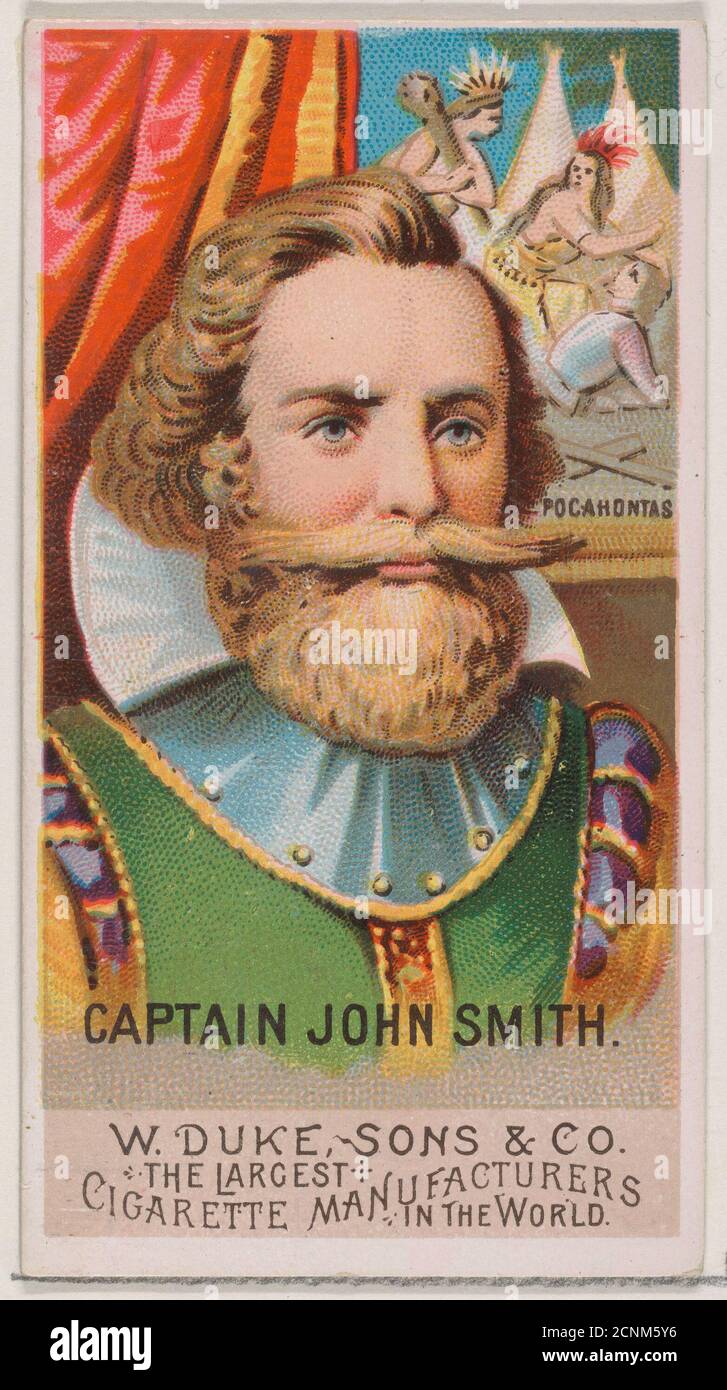 Capitaine John Smith, de la série Great Americans (N76) pour Duke Brand cigarettes, 1888. Banque D'Images