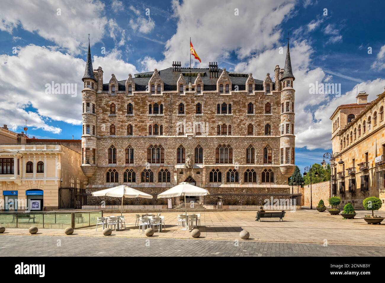 Casa Botines, Leon, Castille et Leon, Espagne Banque D'Images