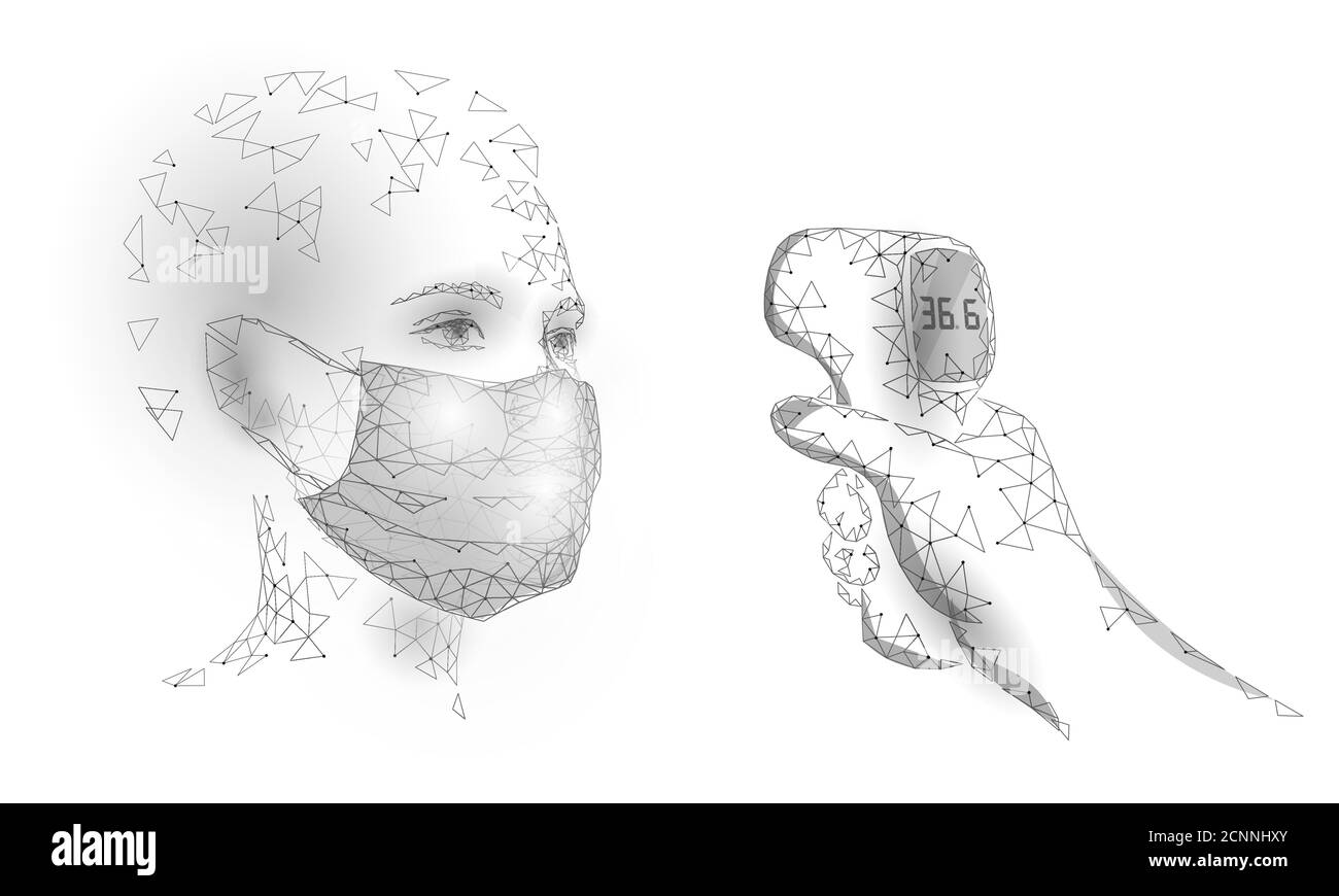 Thermomètre infrarouge pour la mesure du front médical. Covid-19 analyse de sécurité de lutte contre l'épidémie. Thermomètre sans contact coronavirus vecteur de soins de santé Illustration de Vecteur