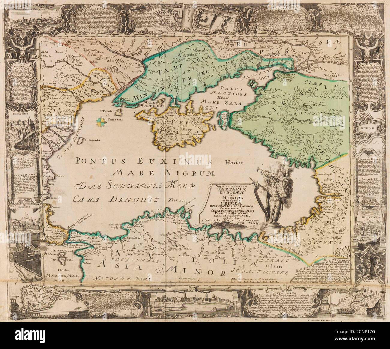 Carte de la mer Noire et de la Crimée, c. 1740. Collection privée. Banque D'Images