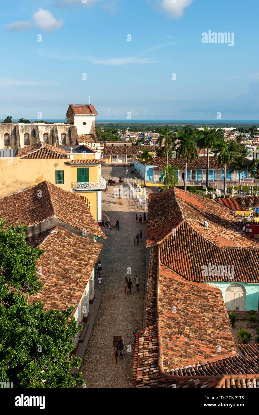 24 août 2019 : vue sur Trinidad depuis la tour du couvent Saint François Assisi. Trinité-et-Cuba Banque D'Images