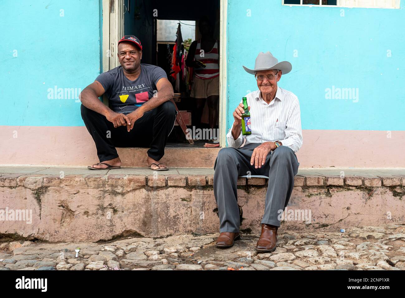 24 août 2019 : Portrait d'hommes dans les rues de Trinidad. Trinité-et-Cuba Banque D'Images