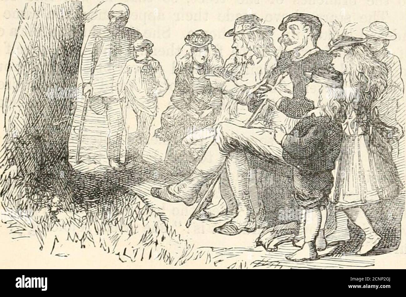 . Les histoires de la maison . ult et l'agitation a augmenté;chariot suivi à la calèche ; les gens à pied et les gens à cheval - 77/6 Dnjad. Dos ont été mêlés; - tout autour étaient des magasins sur des magasins, musicand chant, pleurant et parlant. La Dryad, dans son arbre, était maintenant au milieu de Paris. Le grand chariot lourd tout à la fois s'est arrêté sur un petit carré planté d'arbres. Les maisons autour de Thehi^h avaient tous des balcons aux fenêtres, de, qui les habitants regardaient vers le bas sur le jeune châtaignier frais, qui venait à être planté ici comme un substitut à l'arbre mort qui s'étendait sur Banque D'Images