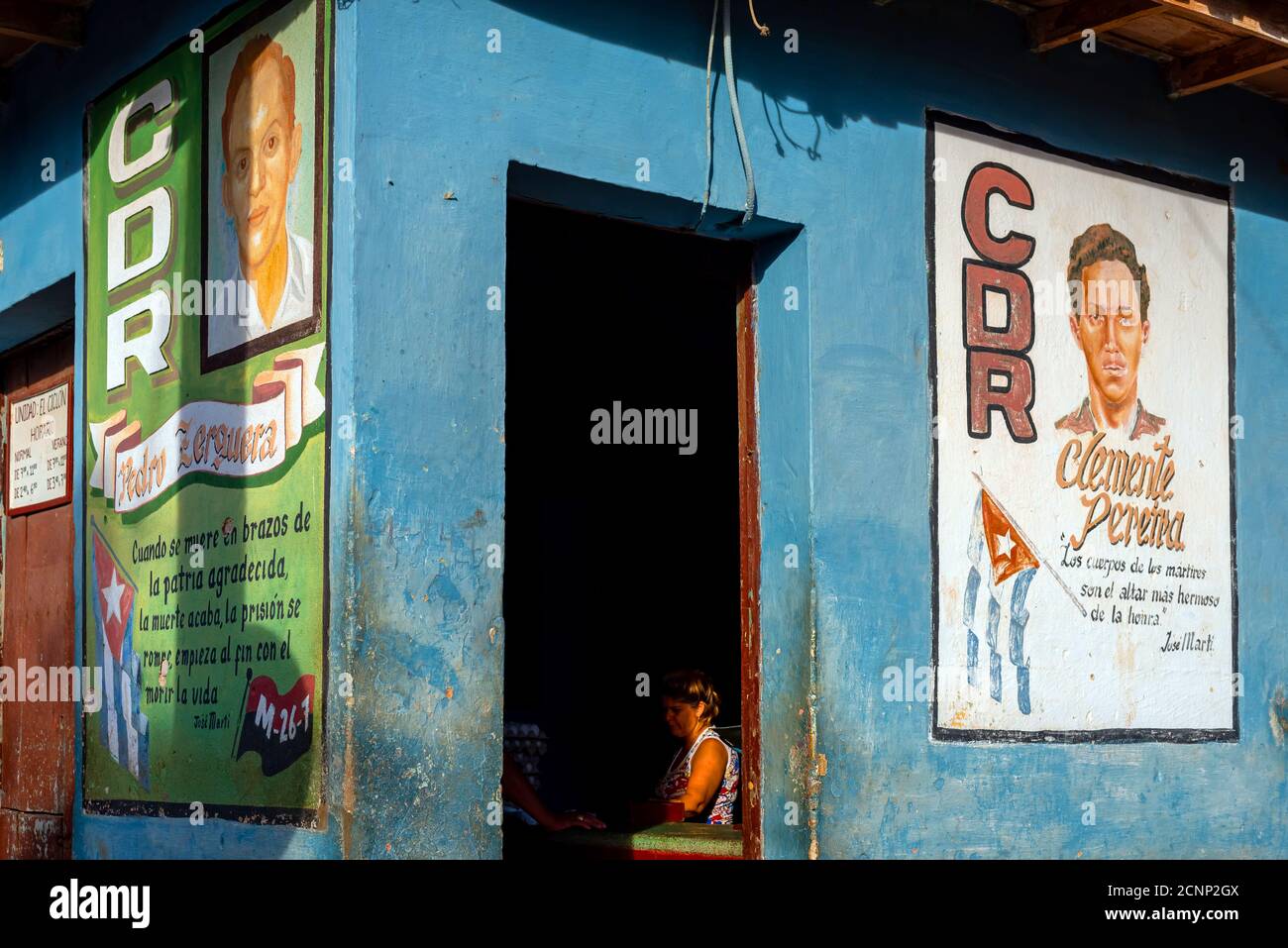 24 août 2019 : un CDR (Comités pour la défense de la Révolution) à Trinidad. Trinité-et-Cuba Banque D'Images