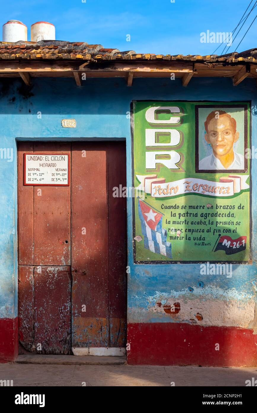 24 août 2019 : un CDR (Comités pour la défense de la Révolution) à Trinidad. Trinité-et-Cuba Banque D'Images
