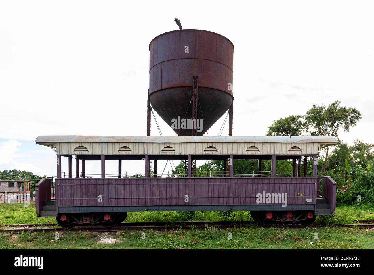 25 août 2019 : un vieux train ferroviaire. Trinité-et-Cuba Banque D'Images