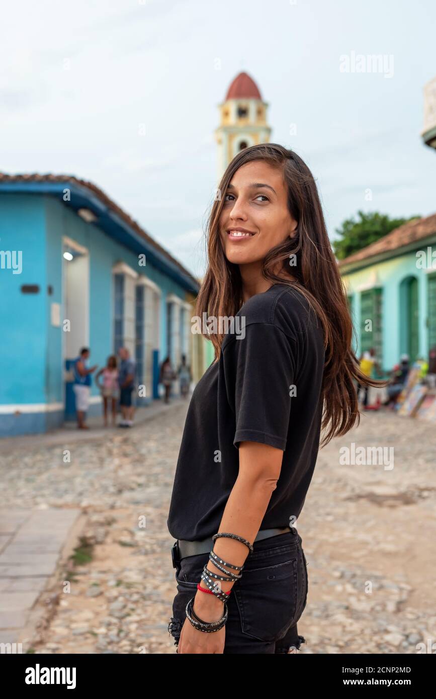 Portrait d'une femme à Trinidad, Cuba Banque D'Images