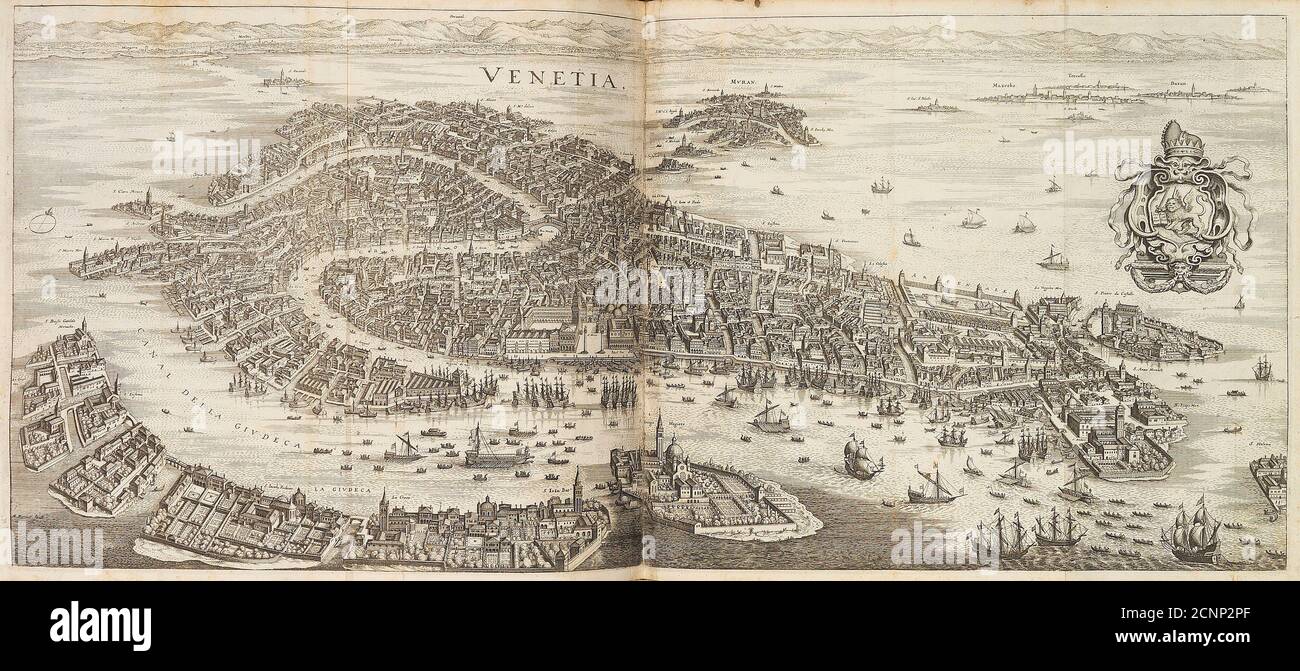 Panorama de Venise. De Newe Archontologia cosmica par Johann Ludwig Gottfried, 1646. Collection privée. Banque D'Images