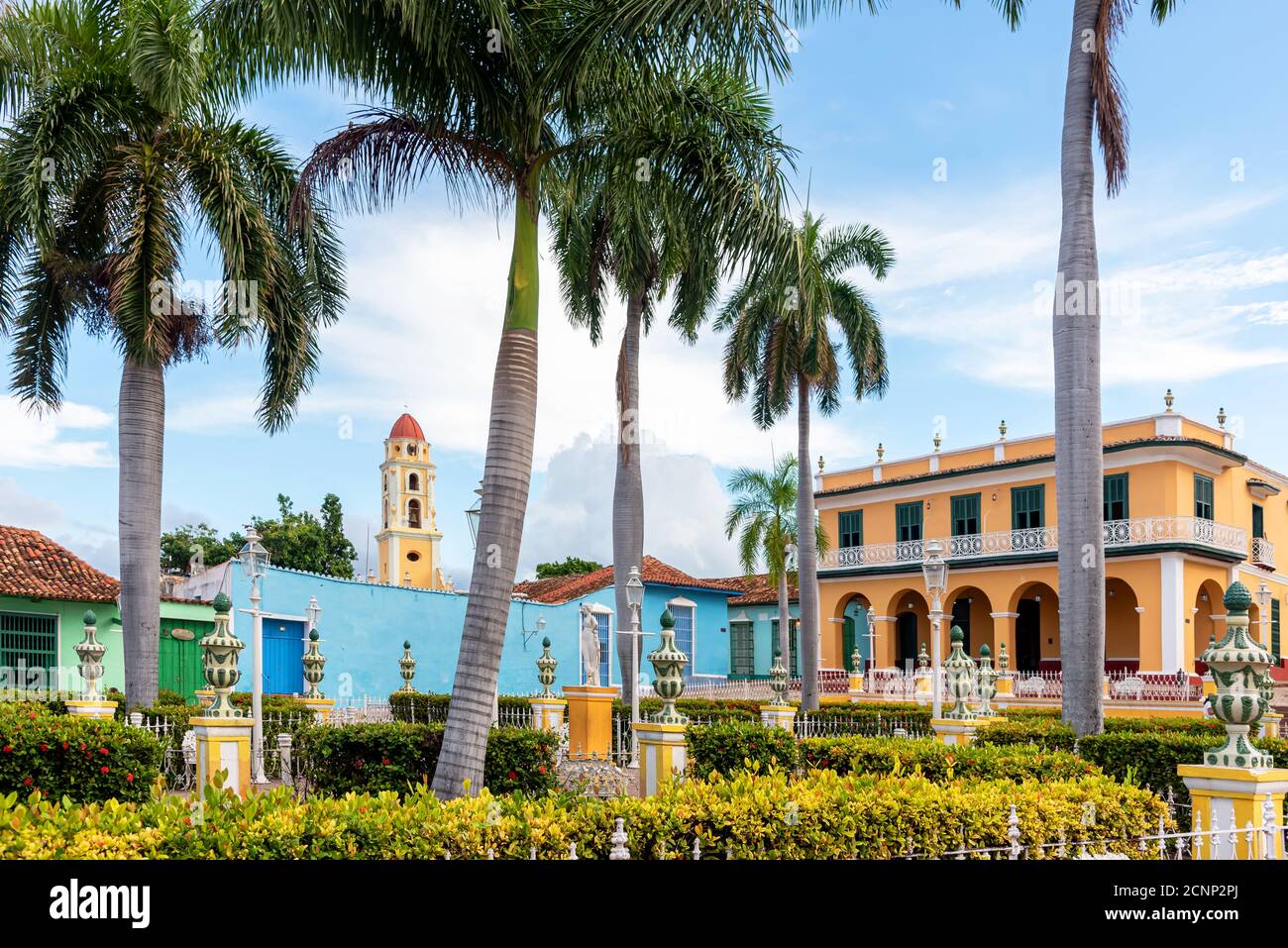 25 août 2019 : la place principale, appelée « Plaza Mayor » dans la ville de Trinidad. Trinité-et-Cuba Banque D'Images