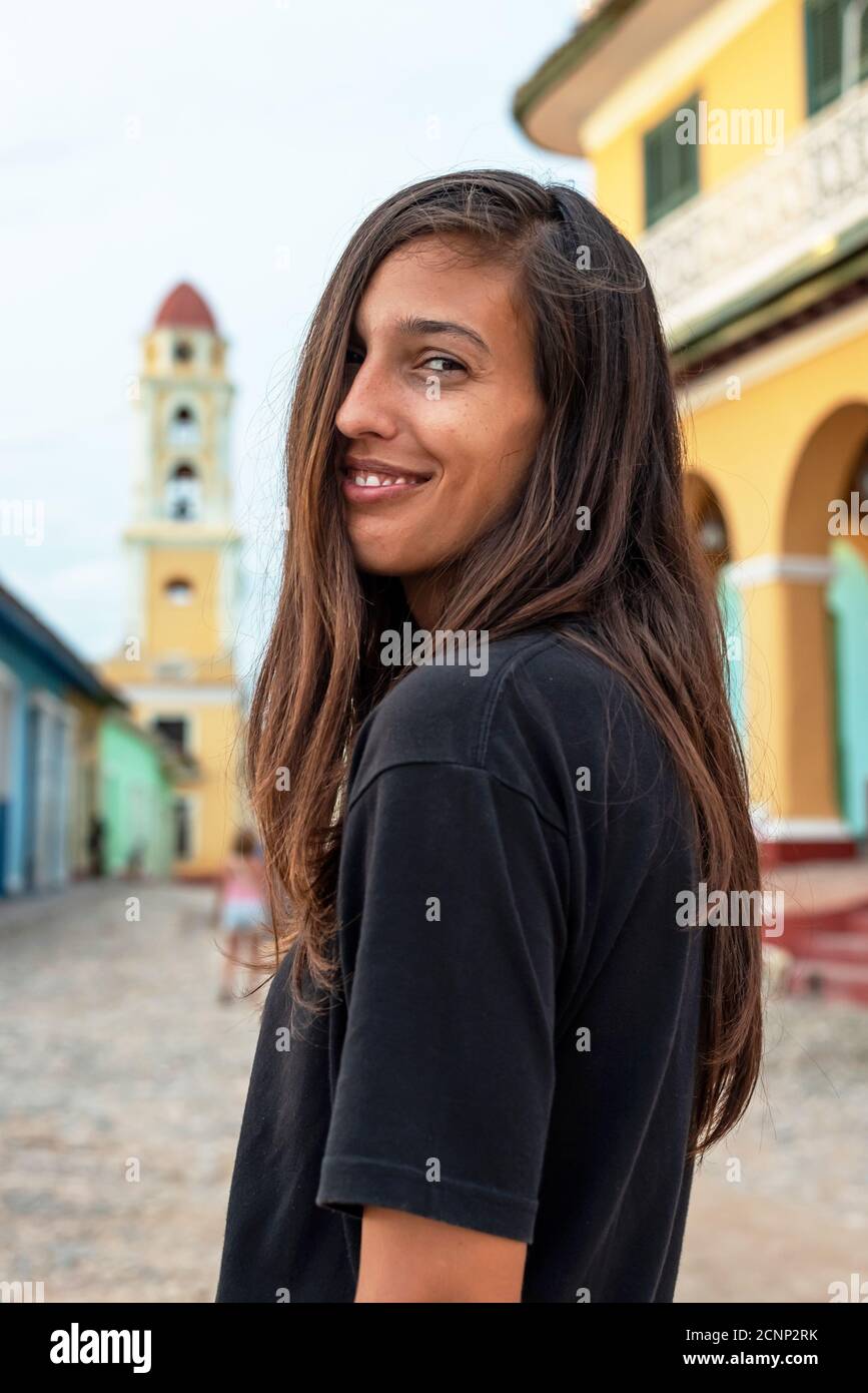 Portrait d'une femme à Trinidad, Cuba Banque D'Images