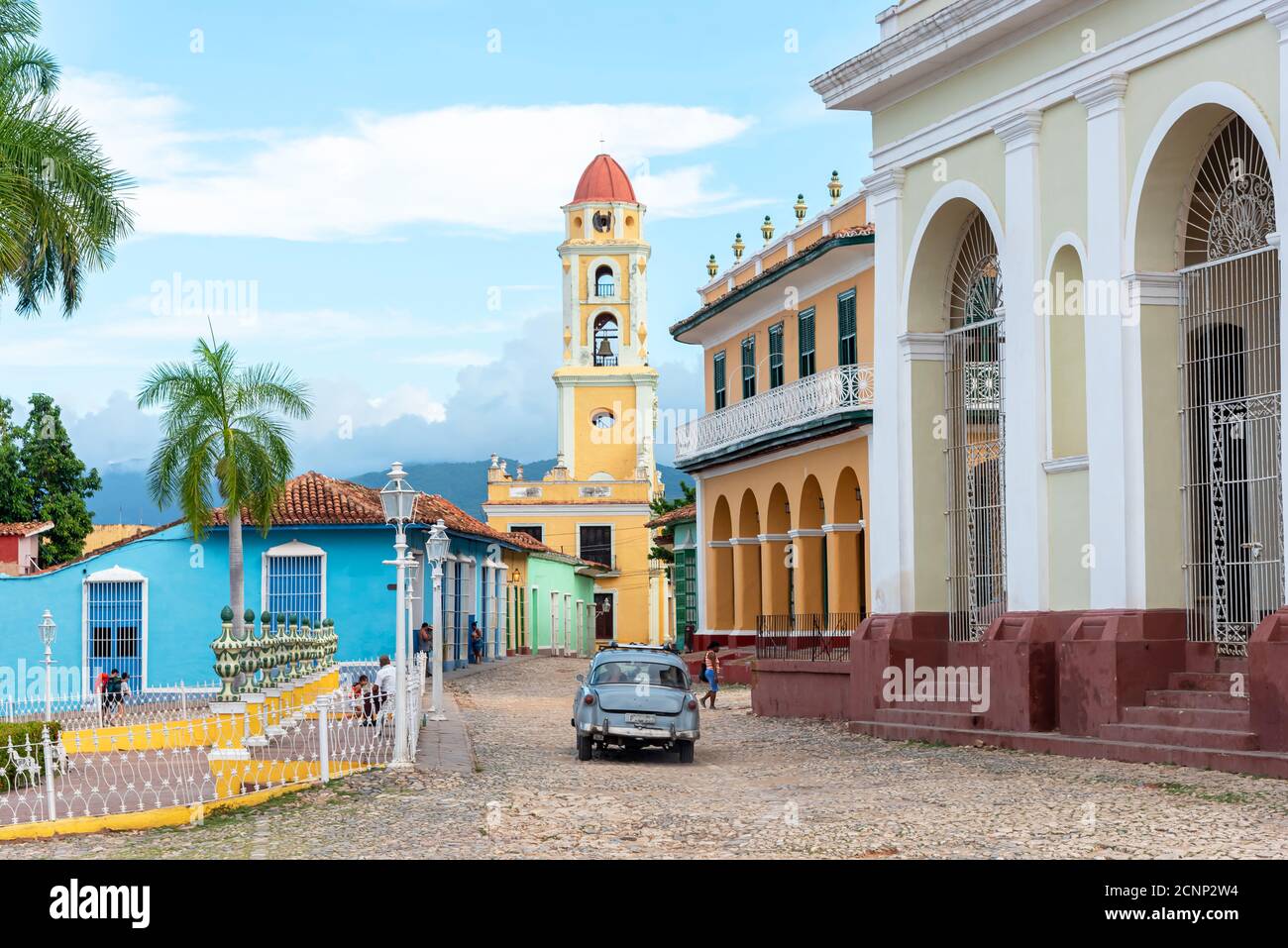 25 août 2019 : la place principale, appelée « Plaza Mayor » dans la ville de Trinidad. Trinité-et-Cuba Banque D'Images