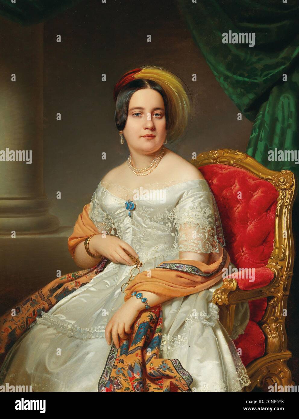 Portrait de Louise von Wertheimstein (1813-1890), n&#xe9; e Biedermann, 1845. Collection privée. Banque D'Images