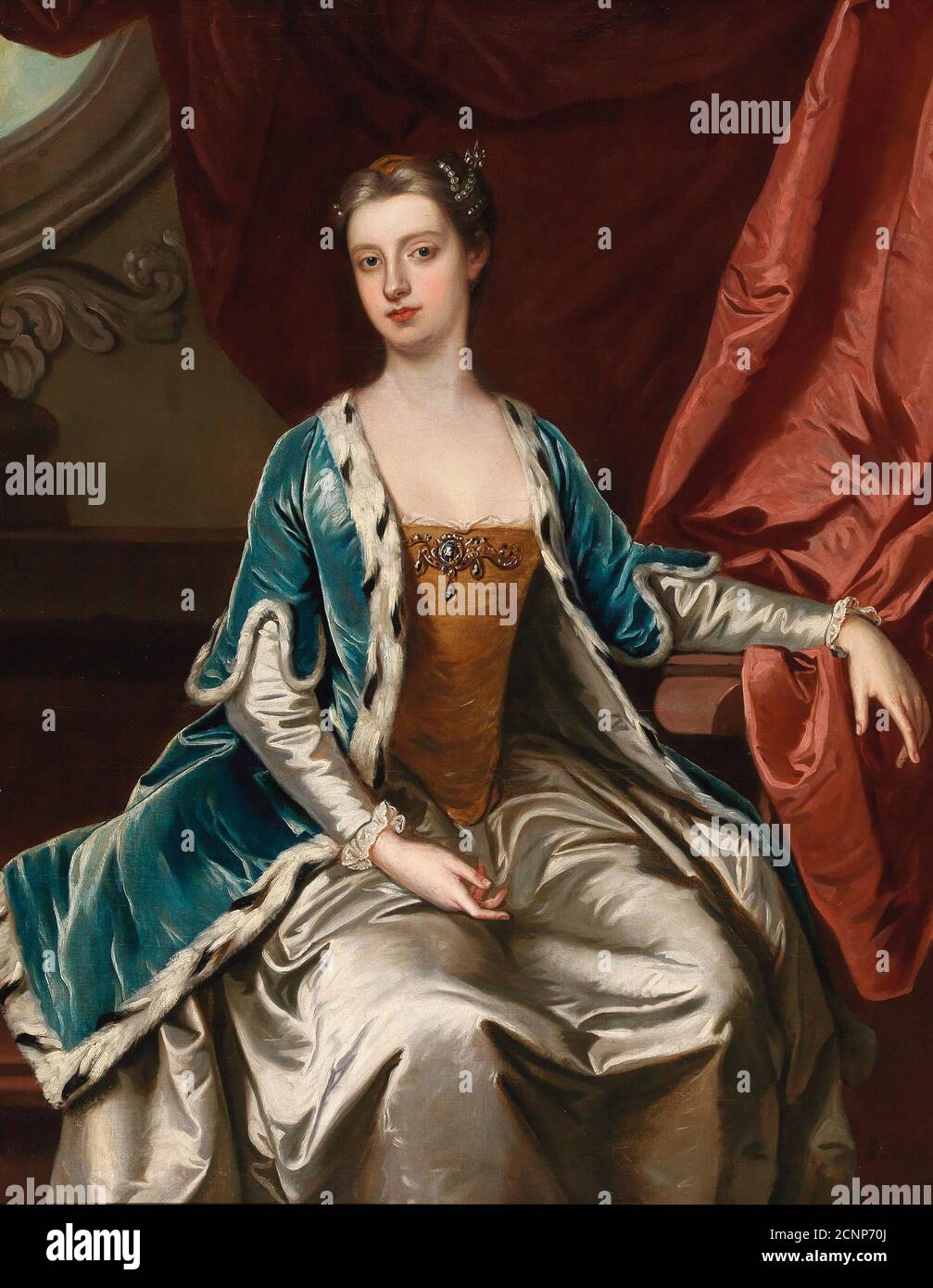 Portrait de Lady Mary Wortley Montagu (1689-1762). Collection privée. Banque D'Images