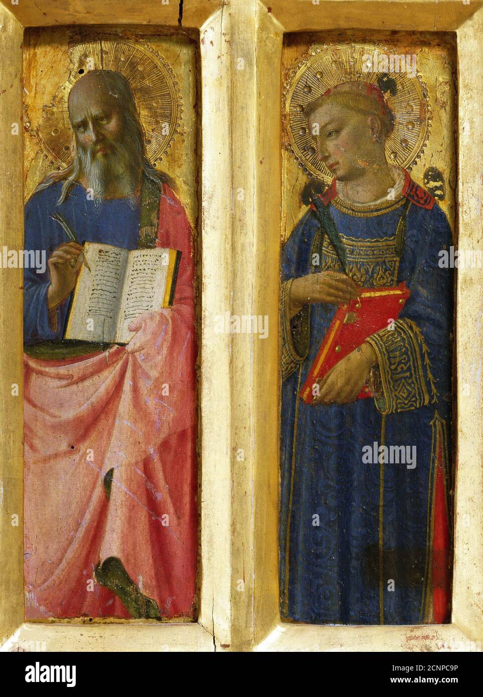 Saint John l'évangéliste et Saint Stephen (du retable de Pérouse), vers 1437. Trouvé dans la collection de la Galleria Nazionale dell'Umbria, Pérouse. Banque D'Images Saint John l'évangéliste et Saint Stephen (du retable de Pérouse), vers 1437. Trouvé dans la collection de la Galleria Nazionale dell'Umbria, Pérouse. Banque D'Images