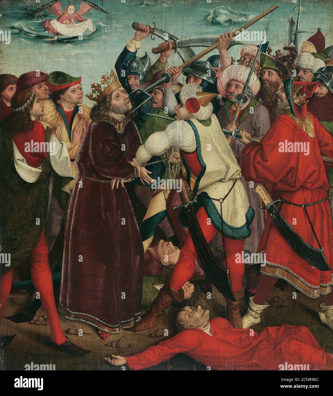 Le martyre de Saint Oswald à la bataille de Maserfield, c. 1480-1485. Trouvé dans la collection de &#xd6;sterreichische Galerie Belvedere, Vienne. Banque D'Images