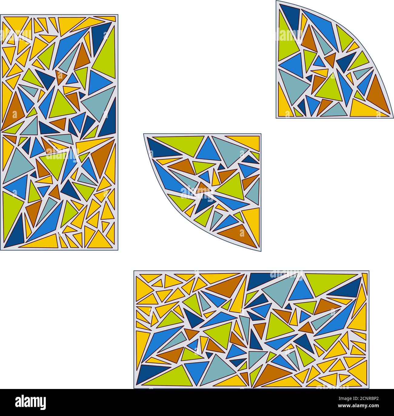 Parties de motif mosaïque. Vitrail. Modèles pour la créativité et les jeux. Vous pouvez créer un motif ou en choisir un dans ma collection Illustration de Vecteur