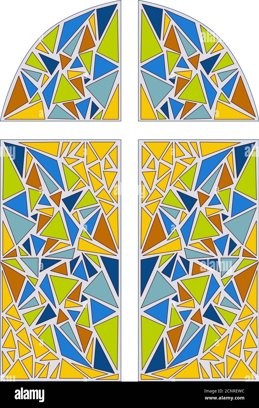 Fenêtre en vitrail. Motif mosaïque. Illustration vectorielle Illustration de Vecteur