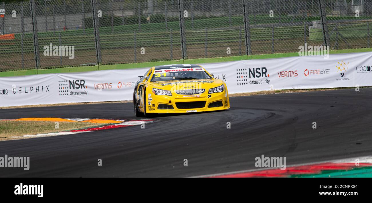 Vallelunga, Rome, Italie, 11 septembre 2020. Festival américain de Rome. Voiture de course de championnat NASCAR Euro en action Banque D'Images