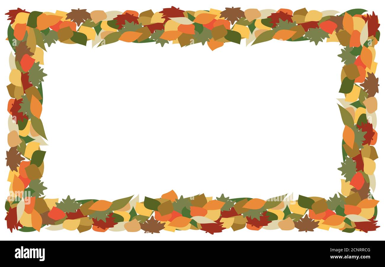 Feuilles d'automne. Modèle de cadre rectangulaire Illustration vectorielle pour bannière ou couche promo horizontale et verticale Illustration de Vecteur