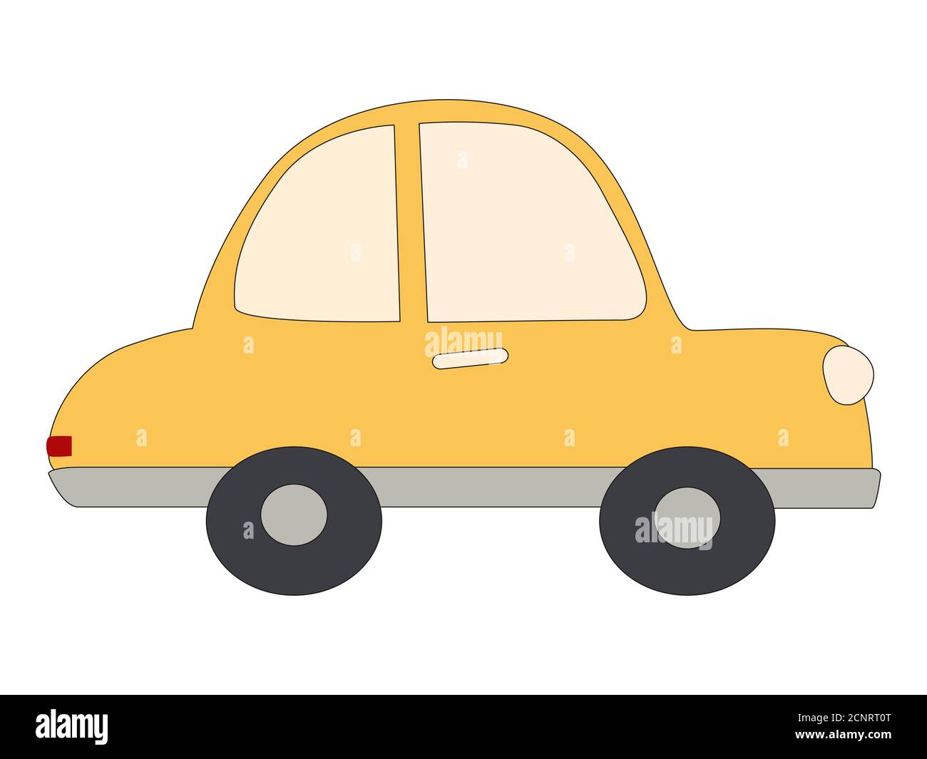 Voiture jaune jouet. Illustration vectorielle de dessin animé. Isolé sur fond blanc Illustration de Vecteur