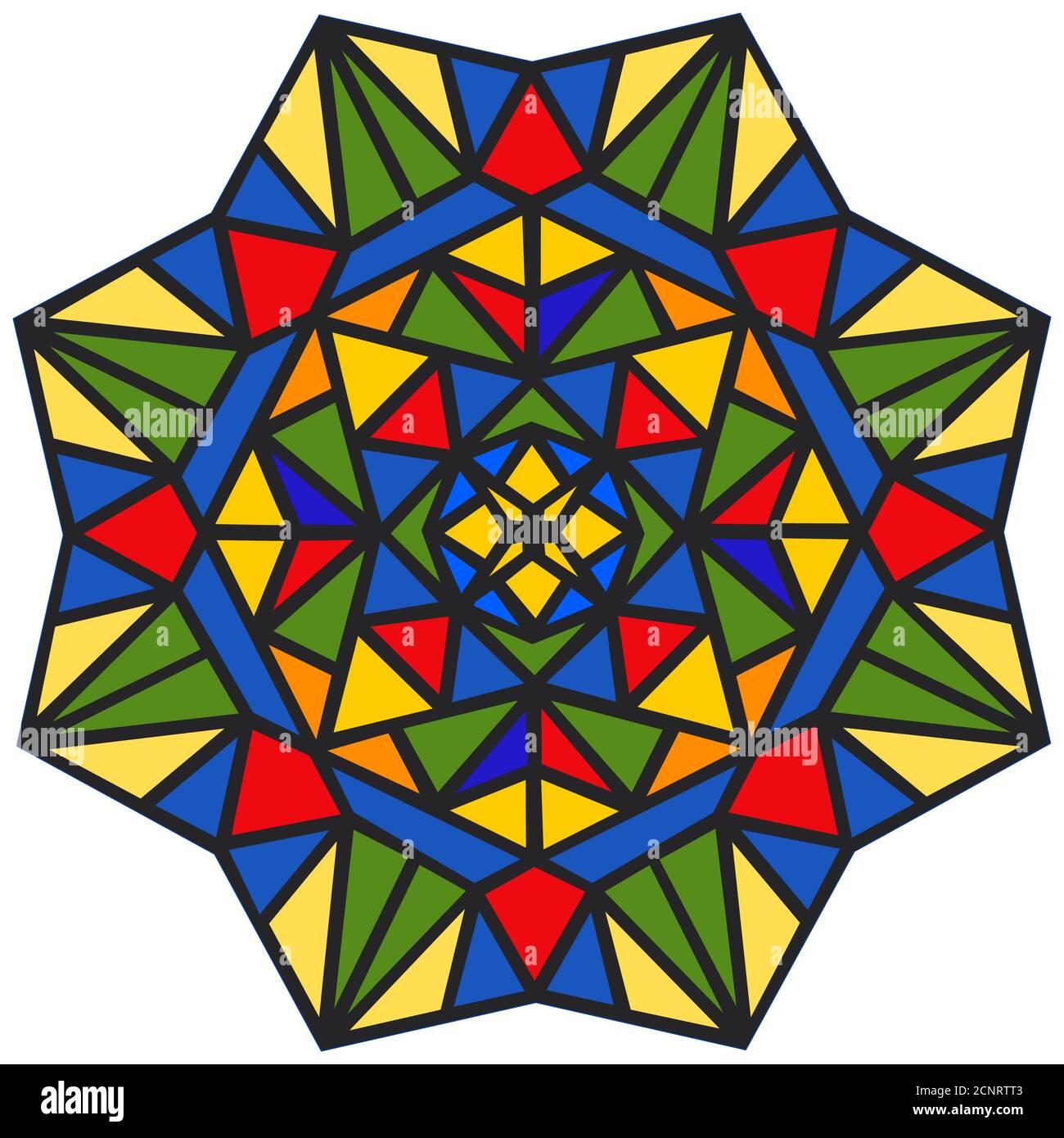 Mosaïque colorée. Motif kaléidoscope. Mosaïque colorée. Illustration vectorielle. Isolé sur un fond blanc. Illustration de Vecteur