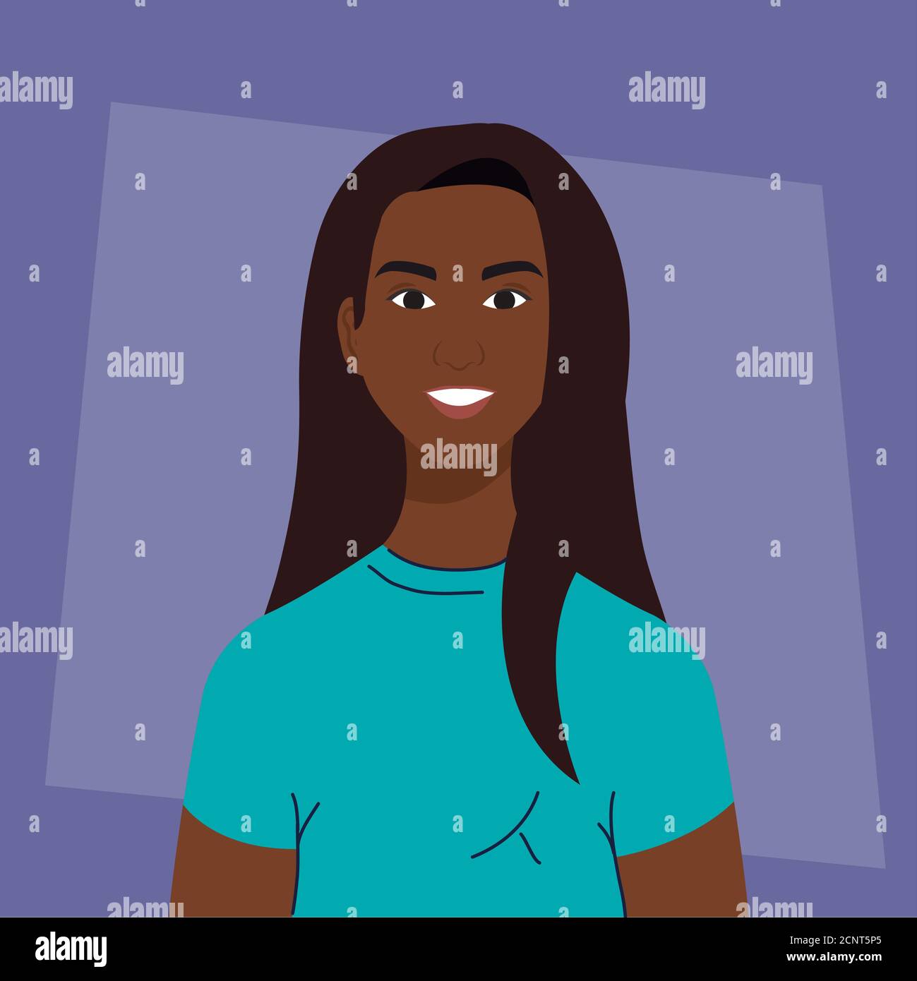 femme de caractère africain, dans fond violet Illustration de Vecteur